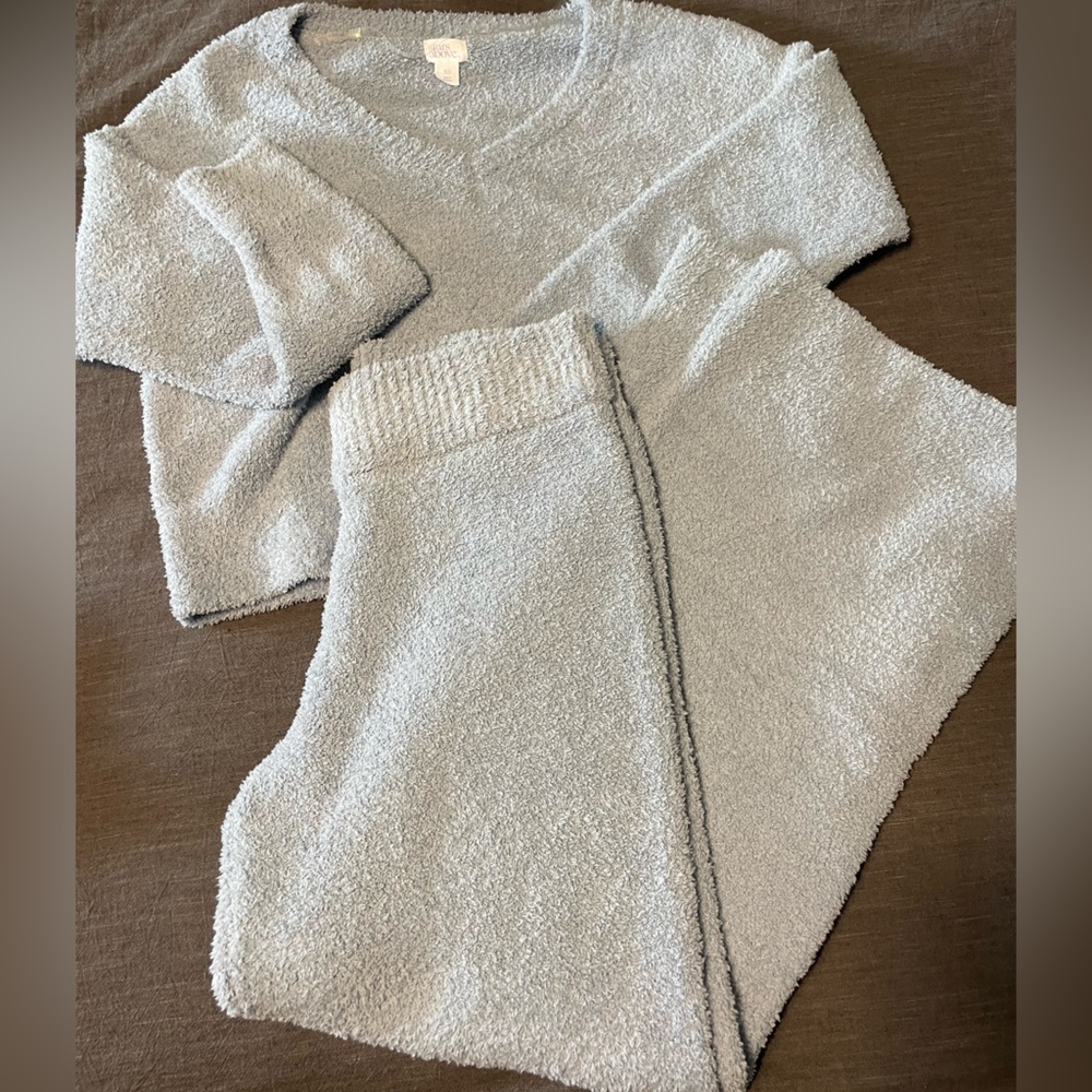 Above the stars baby blue fuzzy lounge set